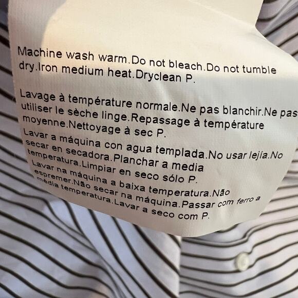 Boss Hugo Boss Striped Dress Shirt Men's 15.5 32/33 Purple Brown White Stripes - Picture 8 of 10